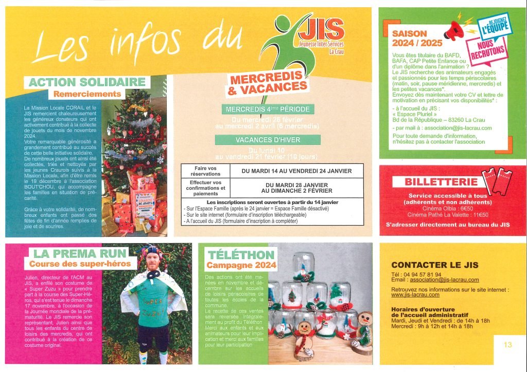 Article Les Infos du JIS La Crau Janvier 2025
