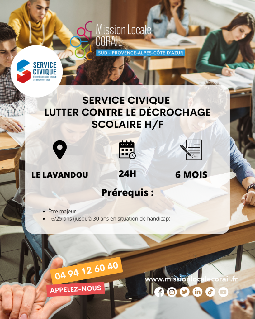 Offre pour un service civique « Lutter contre le décrochage scolaire »