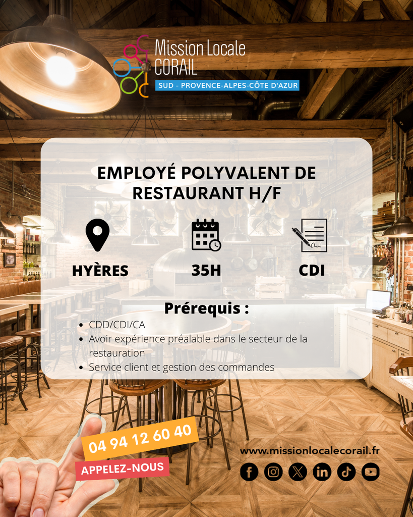 employé polyvalent de restauration